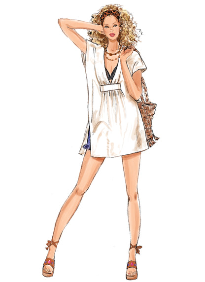 New Look sewing pattern N6795 envelope showing a caftan with a deep V-neckline