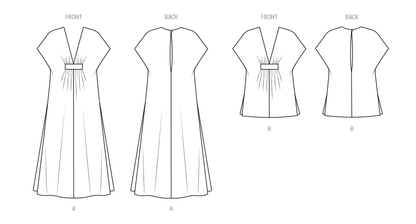 New Look sewing pattern N6795 envelope showing a caftan with a deep V-neckline