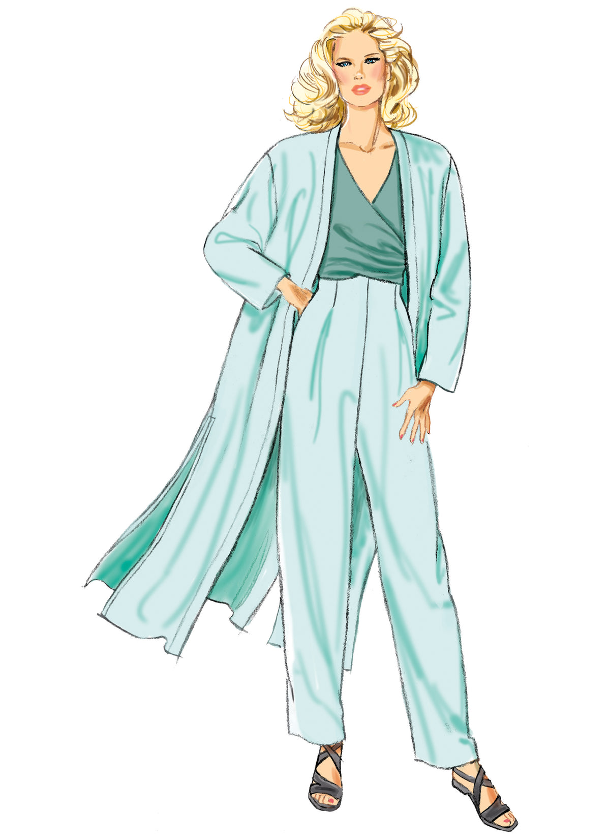 New Look sewing pattern N6796 envelope showing a loose-fitting pull-on coat