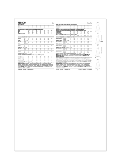 New Look sewing pattern N6800 envelope showing sundresses with sleeve and neckline variations