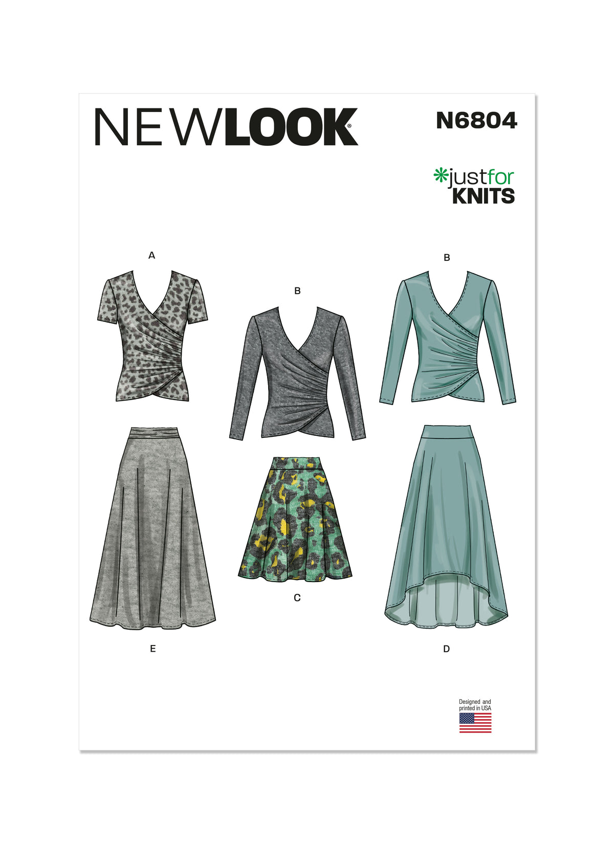 New Look N6804 sewing pattern envelope showing pullover tops