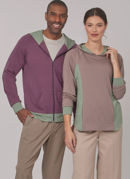 New Look N6806 sewing pattern envelope showing a unisex hoodie and top