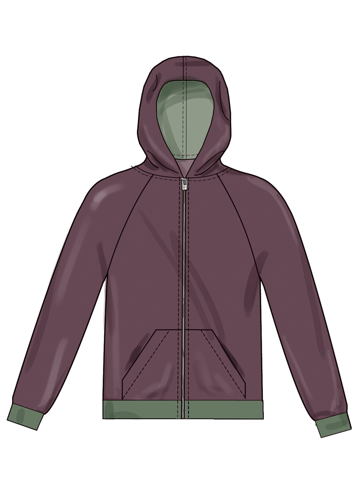 New Look N6806 sewing pattern envelope showing a unisex hoodie and top