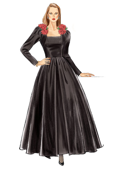 New Look N6807 sewing pattern envelope showing full length occasion dresses