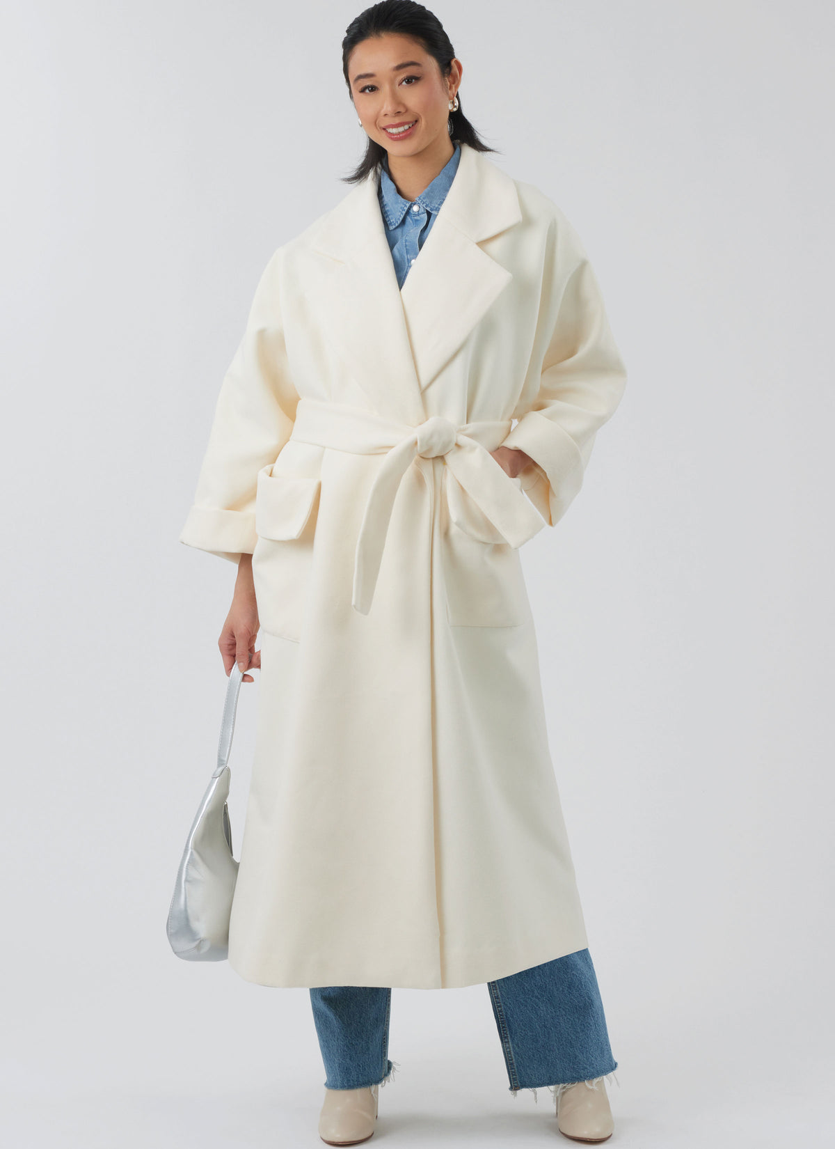 New Look N6810 sewing pattern envelope showing an oversized swing coat