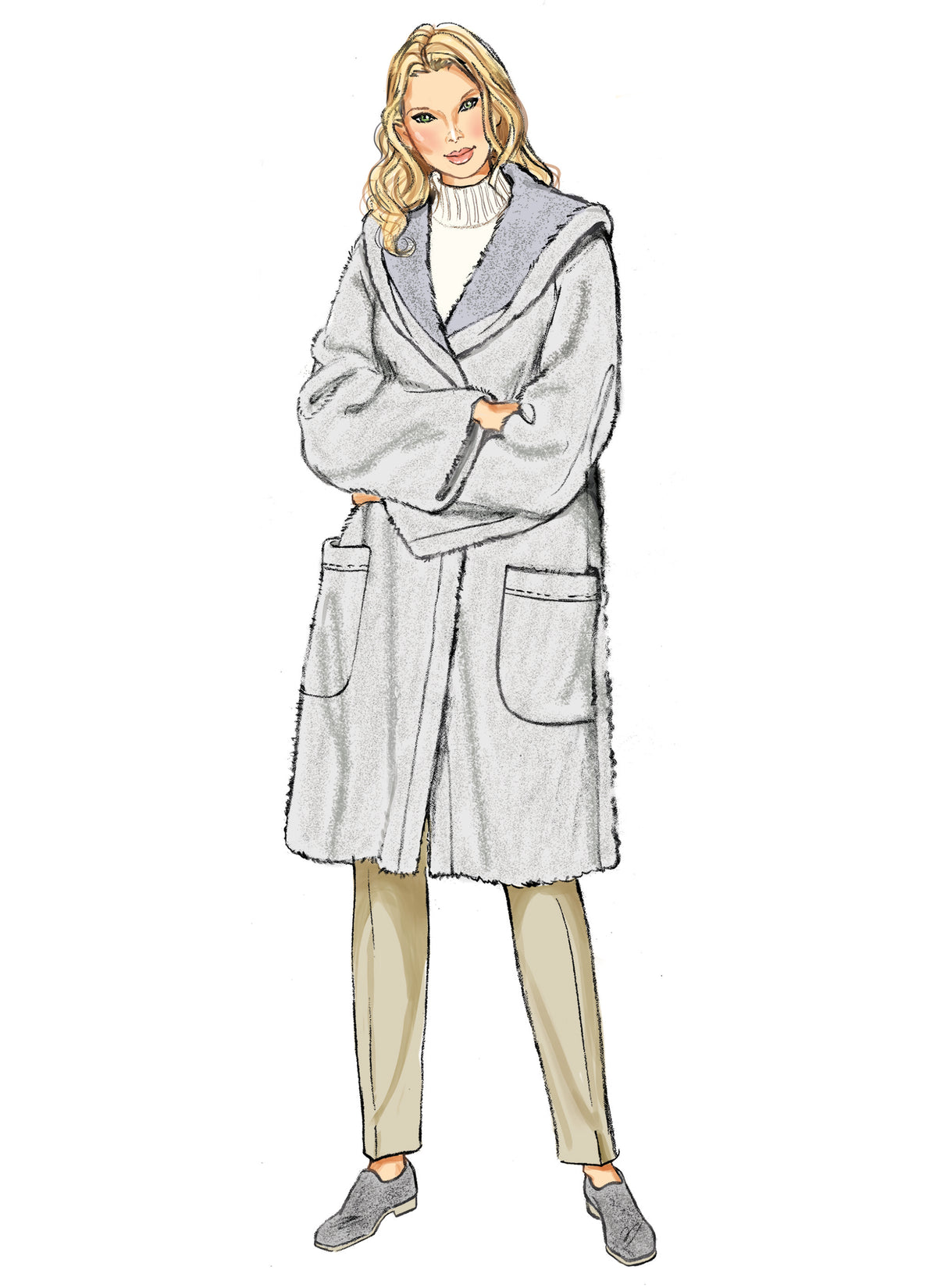 New Look N6811 sewing pattern envelope showing a hooded coat and jacket