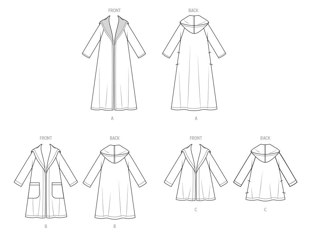 New Look N6811 sewing pattern envelope showing a hooded coat and jacket