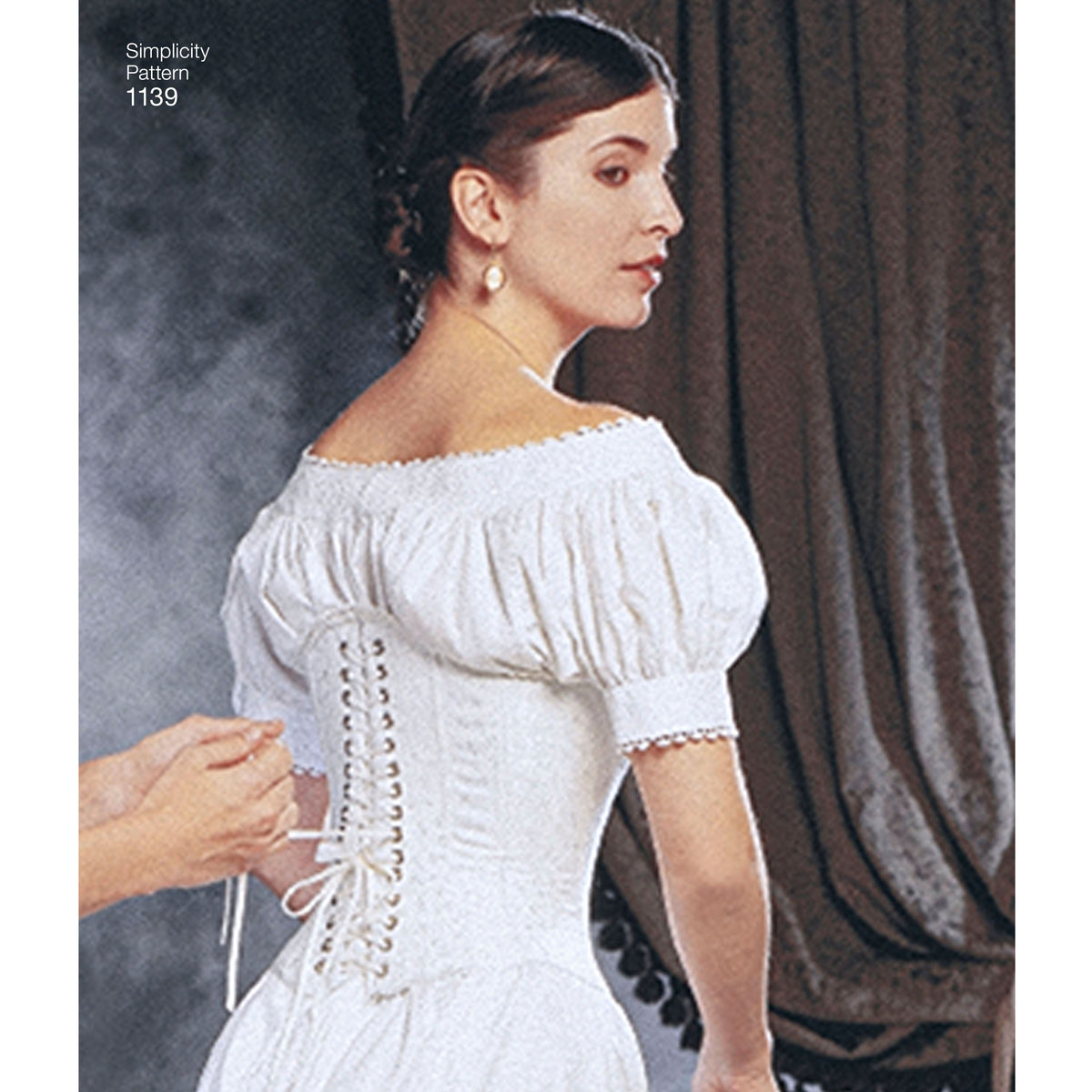 Simplicity S1139 sewing pattern envelope showing Victorian chemise, drawers and corset