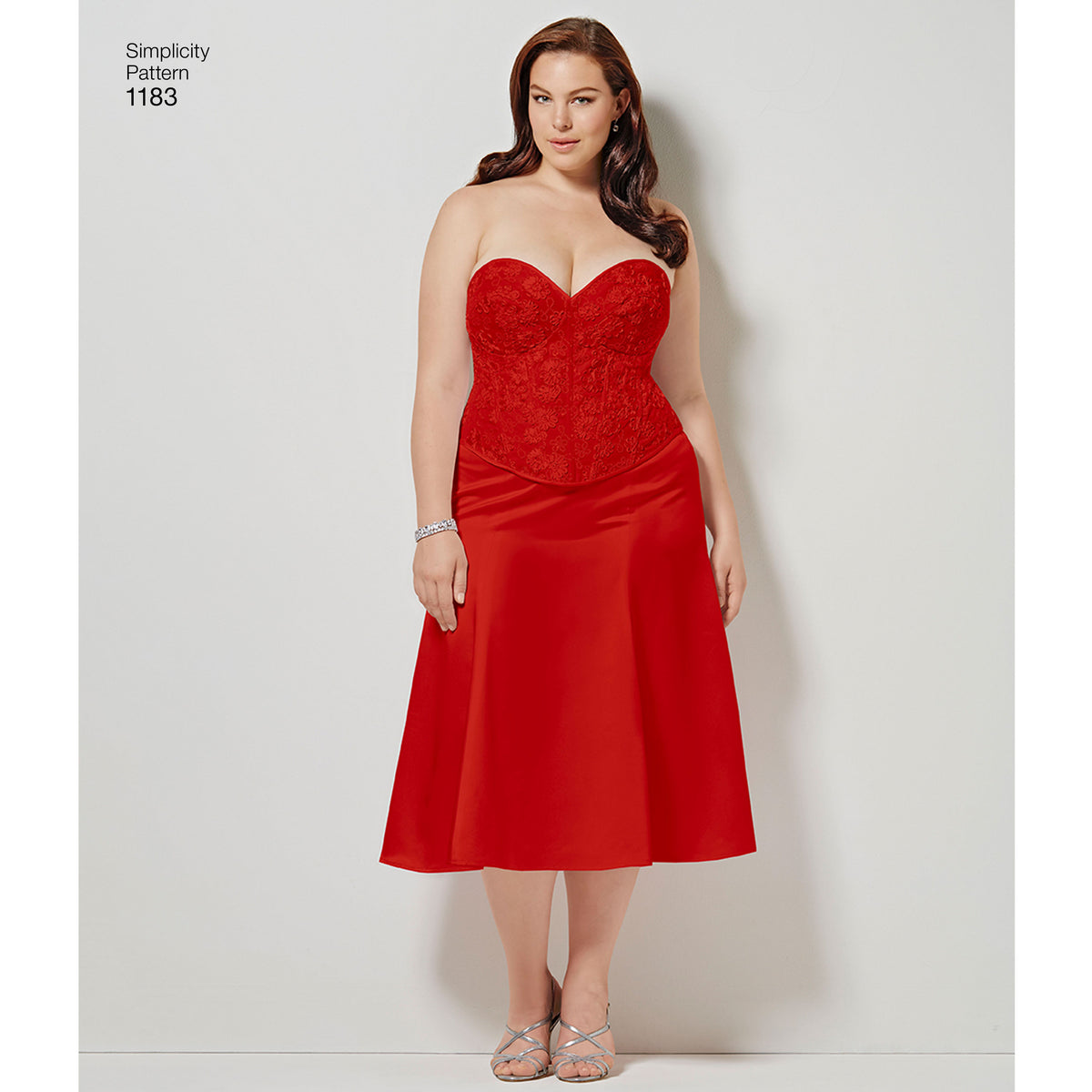 Simplicity S1183 sewing pattern envelope showing two lace-up corsets