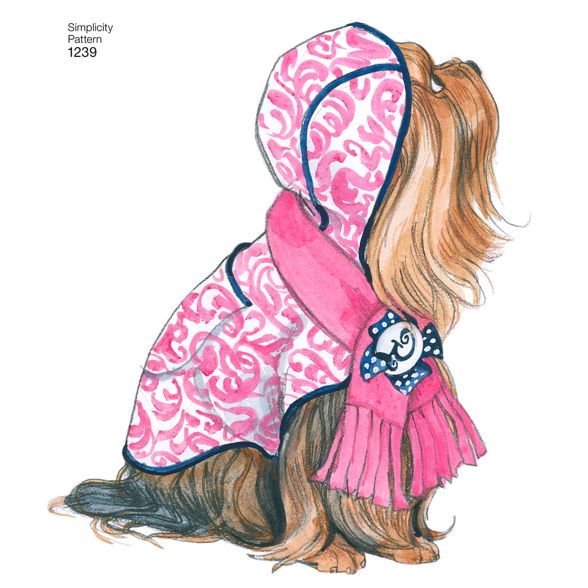 Simplicity 1239 pattern envelope showing dogs in handmade outfits