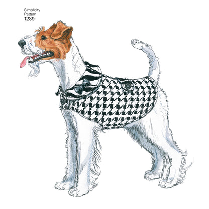 Simplicity 1239 pattern envelope showing dogs in handmade outfits