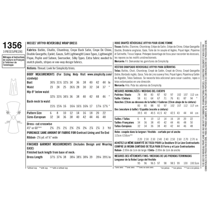 Simplicity 1356 pattern envelope showing women's dresses