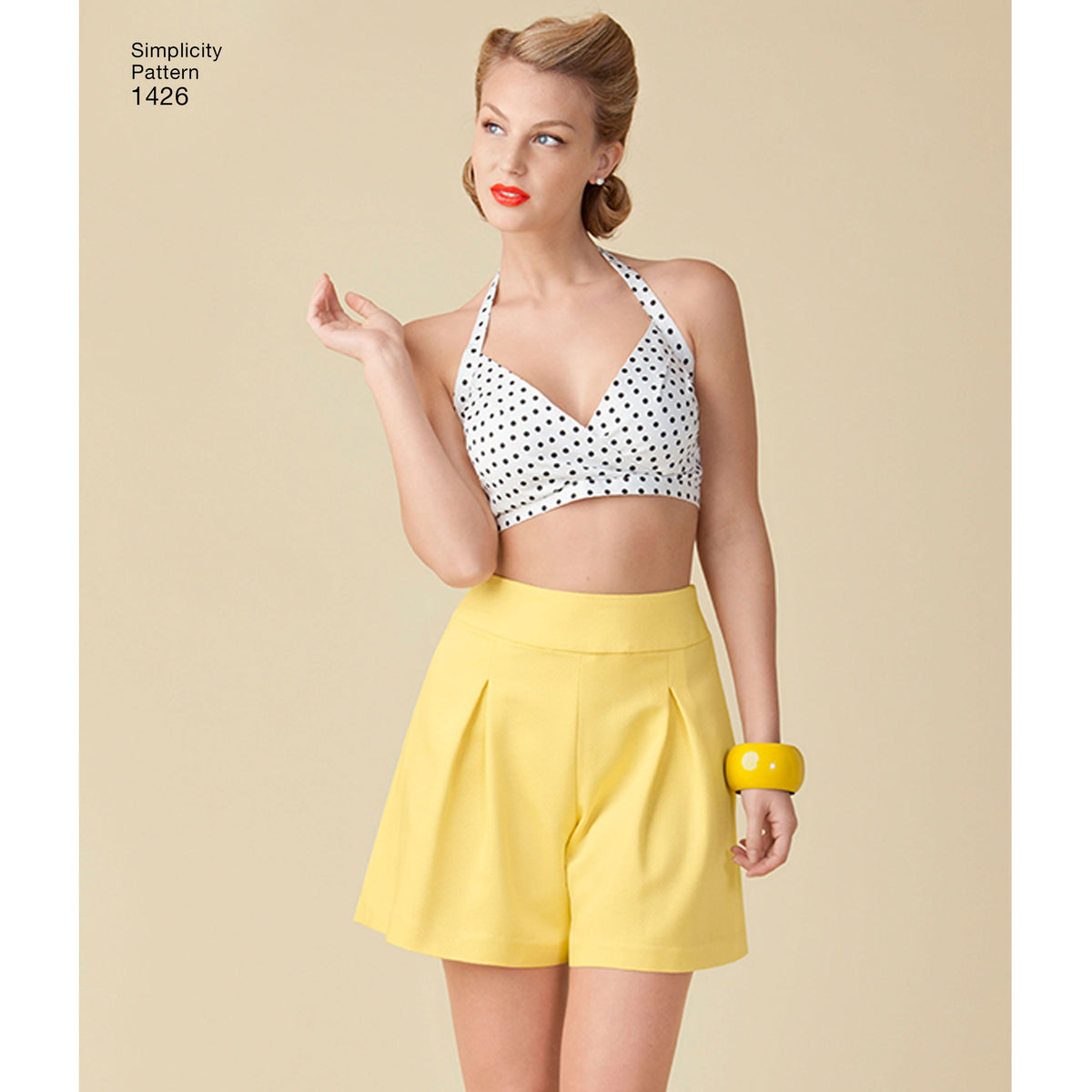 Simplicity 1426 pattern envelope showing vintage-style bra tops