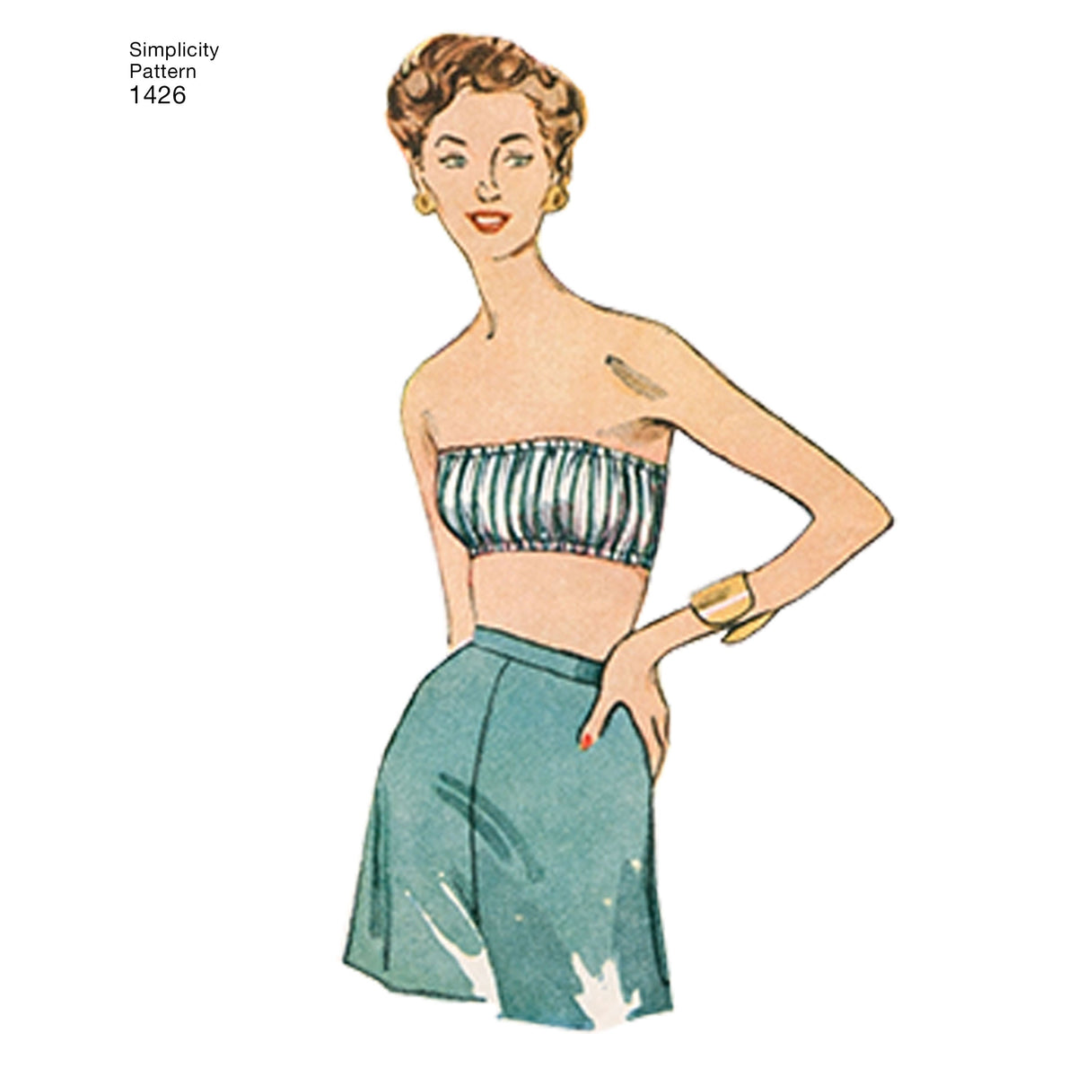 Simplicity 1426 pattern envelope showing vintage-style bra tops