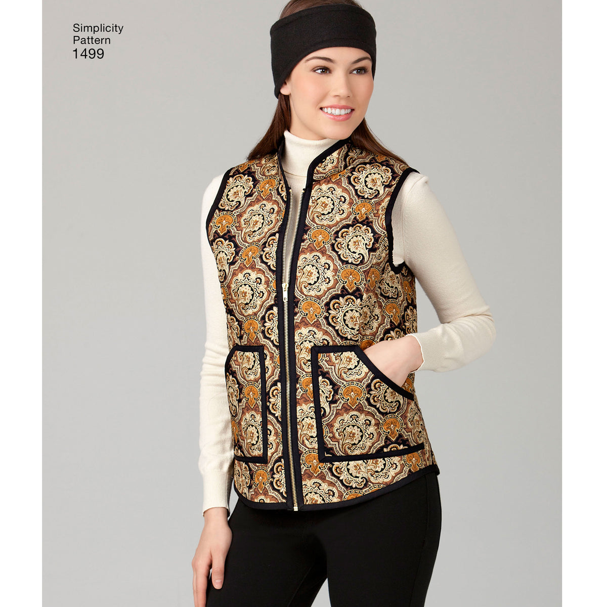 Simplicity 1499 pattern envelope showing women's jackets and coats