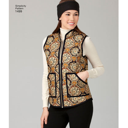 Simplicity 1499 pattern envelope showing women's jackets and coats