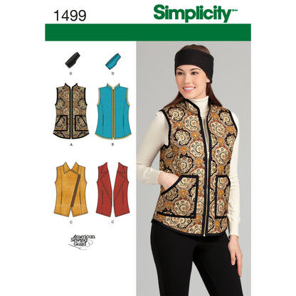 Simplicity 1499 pattern envelope showing women's jackets and coats