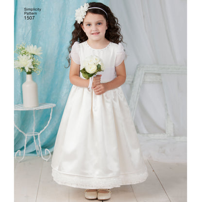 Simplicity 1507 pattern envelope showing toddler dresses