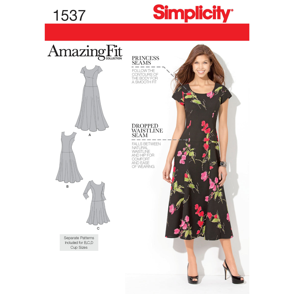 Simplicity 1537 pattern envelope showing women's dresses
