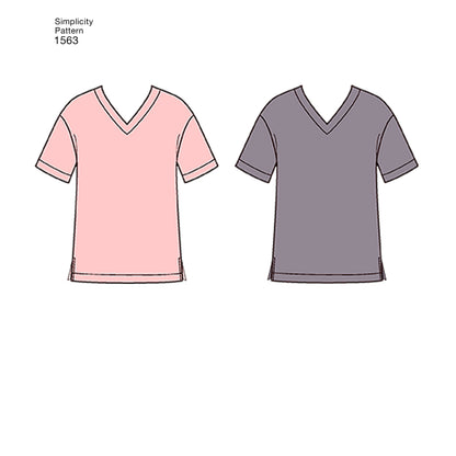 Simplicity S1563 sewing pattern envelope showing unisex sleepwear