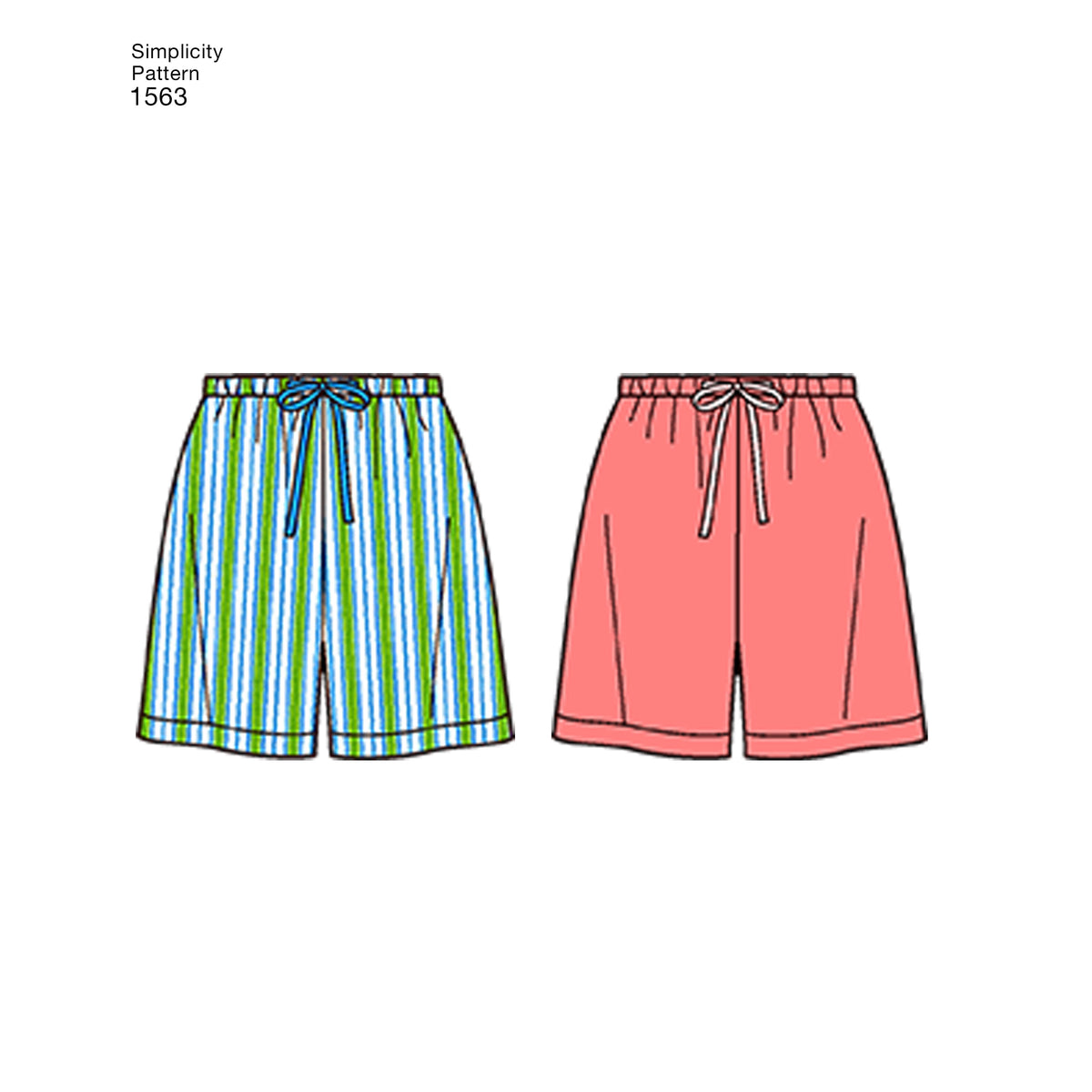 Simplicity S1563 sewing pattern envelope showing unisex sleepwear