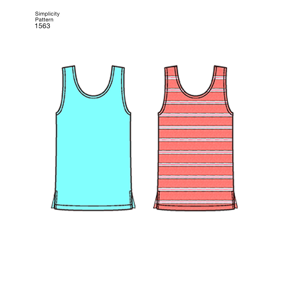 Simplicity S1563 sewing pattern envelope showing unisex sleepwear