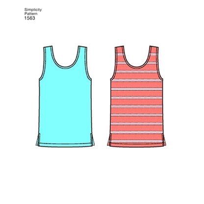 Simplicity S1563 sewing pattern envelope showing unisex sleepwear
