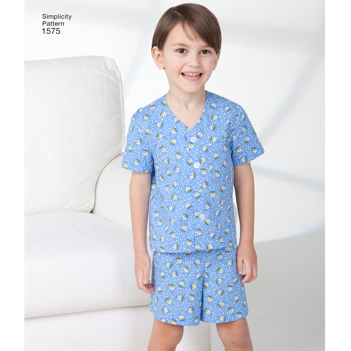 Simplicity S1575 sewing pattern envelope showing children's sleepwear