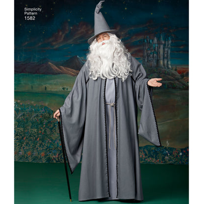 Simplicity S1582 sewing pattern envelope showing hooded cape costume