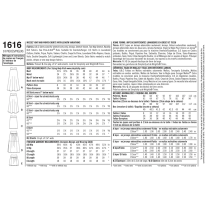 Simplicity S1616 sewing pattern envelope showing women's yoked skirts