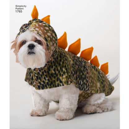 Simplicity S1765 sewing pattern envelope showing dinosaur and dragon costumes