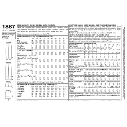 Simplicity S1887 sewing pattern envelope showing women's trousers, shorts and skirt