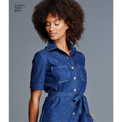 Simplicity S8014 sewing pattern envelope showing women's dresses