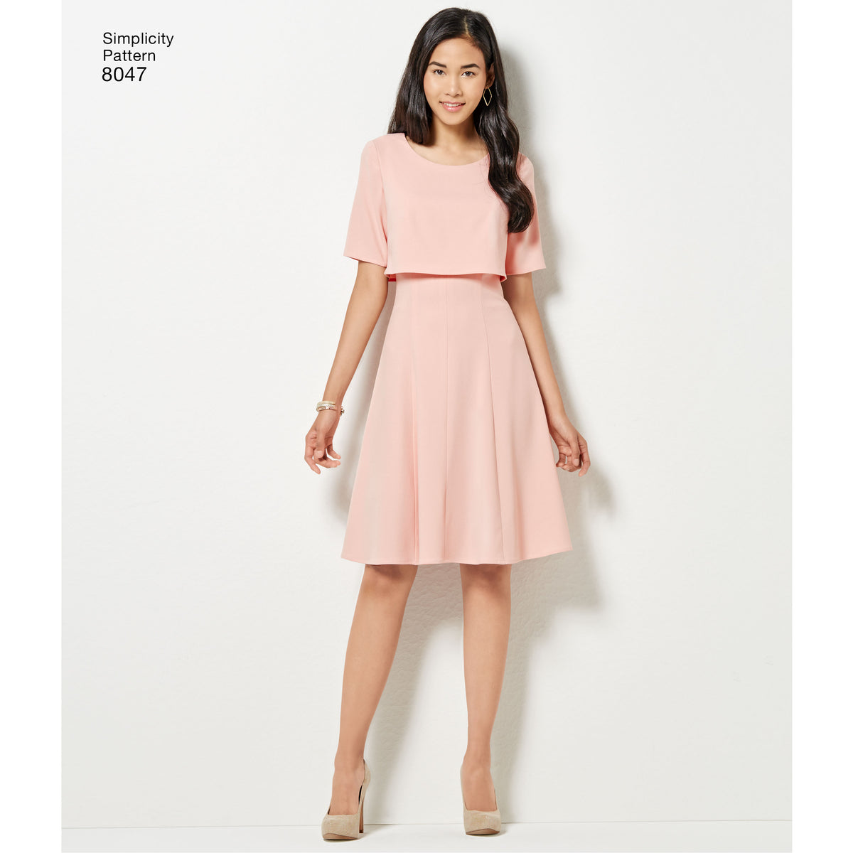 Simplicity 8047 sewing pattern envelope showing misses' dress designs