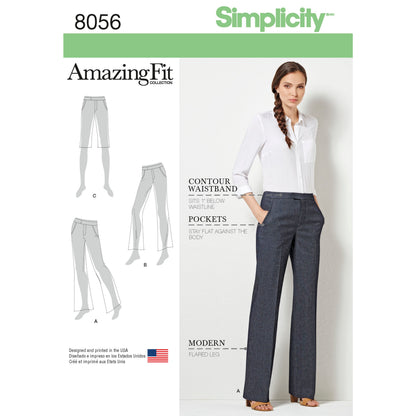 Simplicity 8056 sewing pattern envelope showing misses' skirt and trousers designs