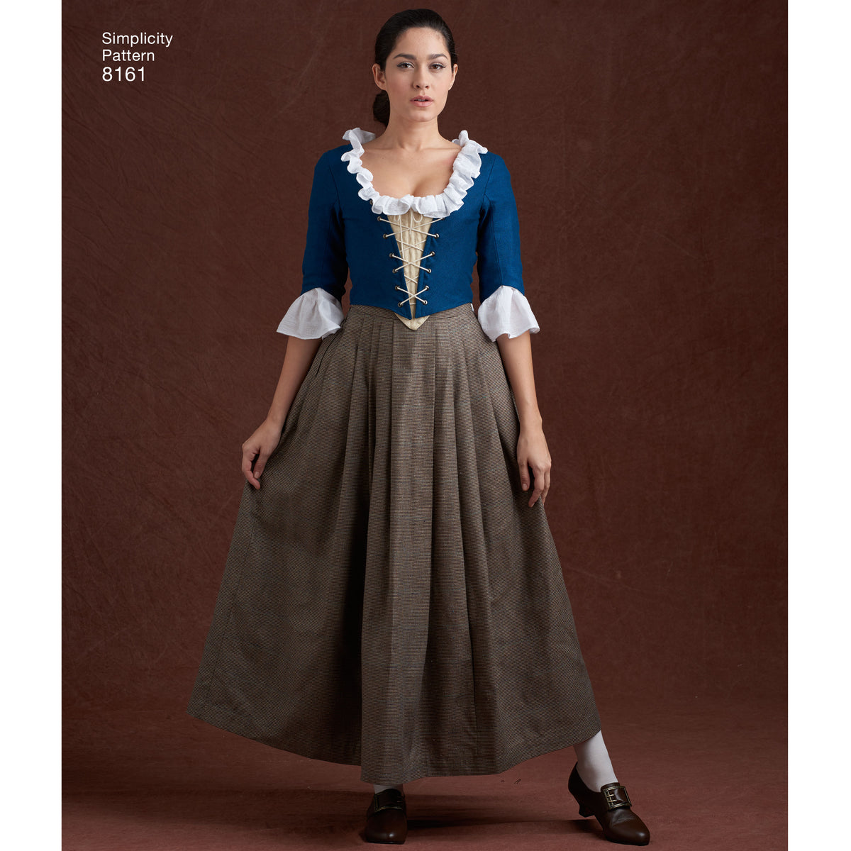 Simplicity 8161 sewing pattern envelope showing 18th century gown costume designs