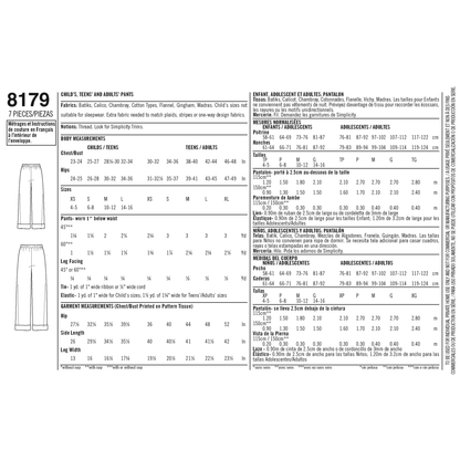 Simplicity 8179 sewing pattern envelope showing unisex lounge trousers designs