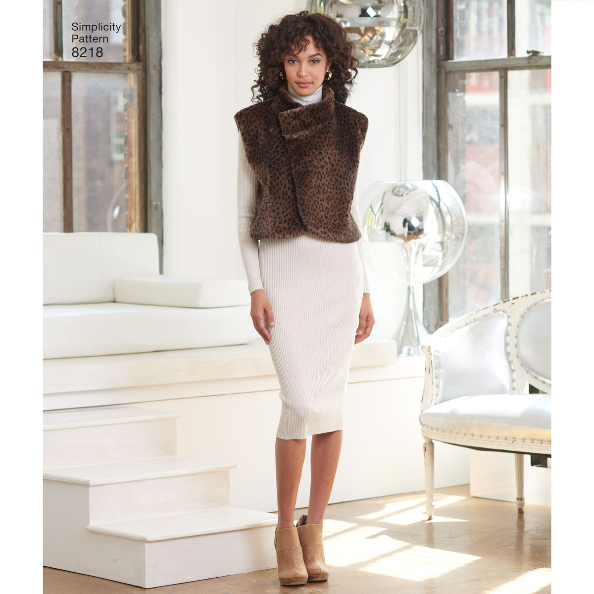 Simplicity 8218 sewing pattern envelope showing misses' jacket designs