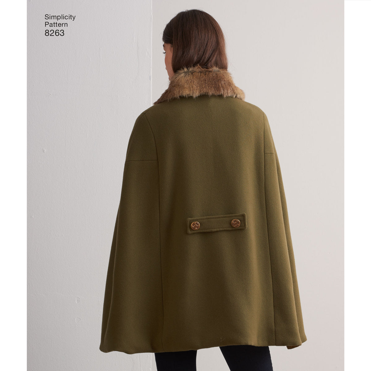 Simplicity 8263 sewing pattern envelope showing misses' capes designs