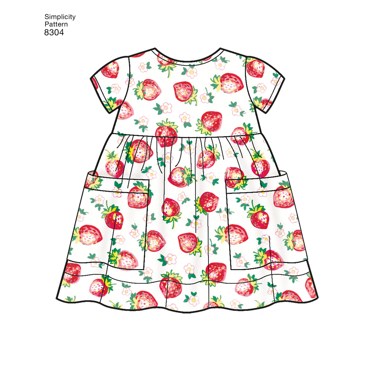 Simplicity S8304 sewing pattern envelope showing baby outfits