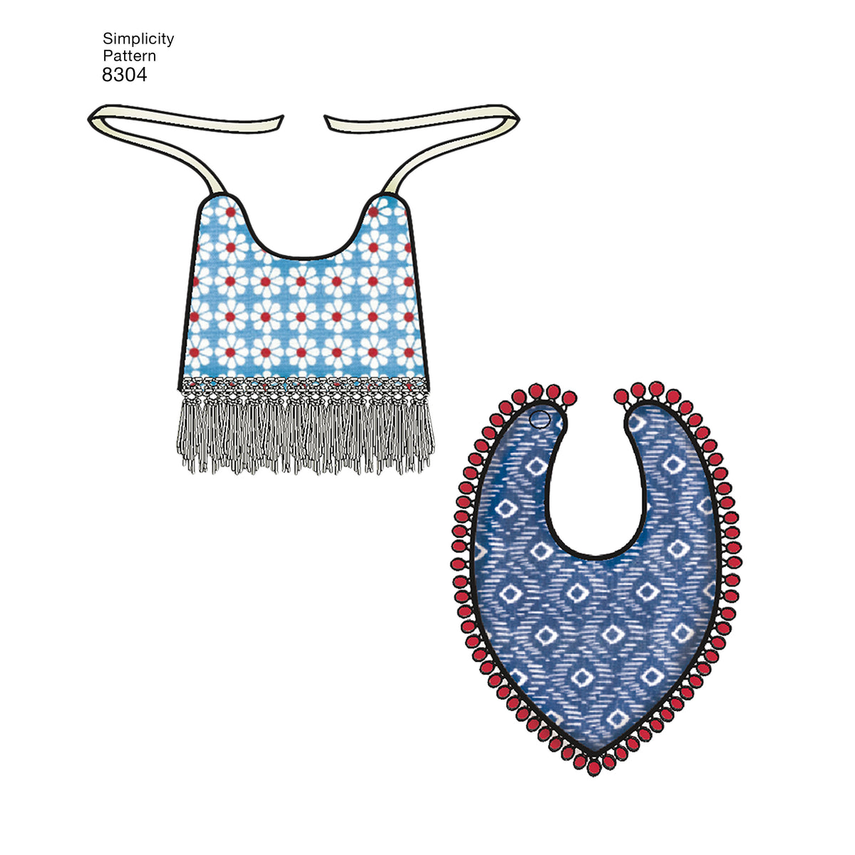 Simplicity S8304 sewing pattern envelope showing baby outfits