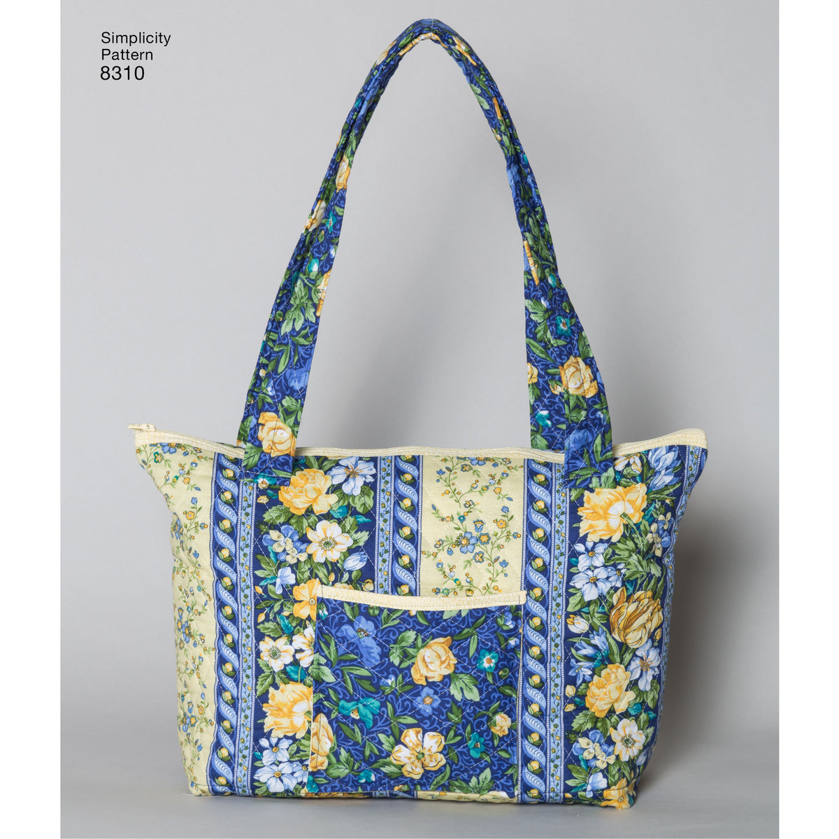 Simplicity S8310 sewing pattern envelope showing quilted backpack-style bags