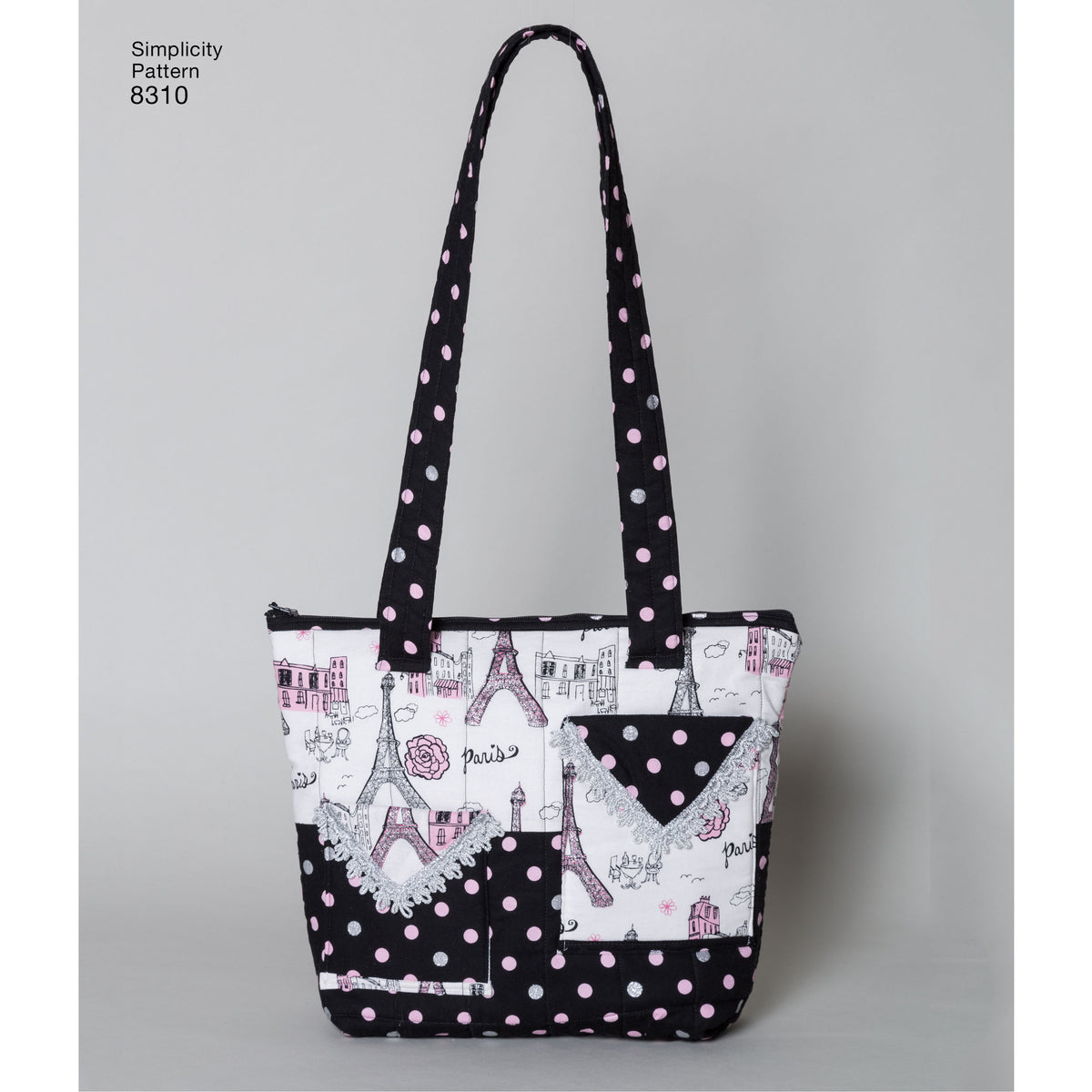 Simplicity S8310 sewing pattern envelope showing quilted backpack-style bags