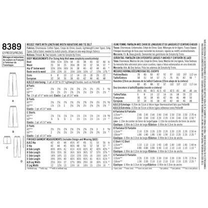 Simplicity S8389 sewing pattern envelope showing trousers in different lengths