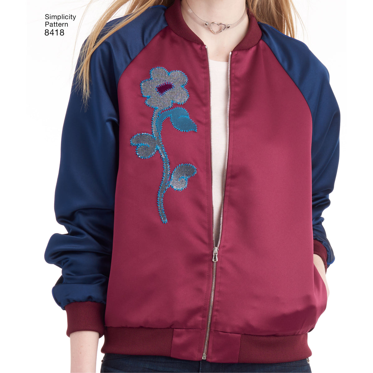 Simplicity S8418 sewing pattern envelope showing bomber jackets