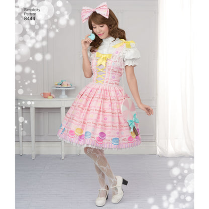 Simplicity S8444 sewing pattern envelope showing ruffle costume dresses