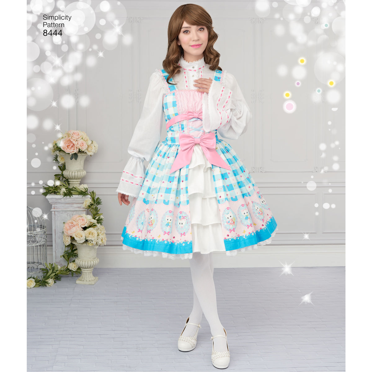 Simplicity S8444 sewing pattern envelope showing ruffle costume dresses