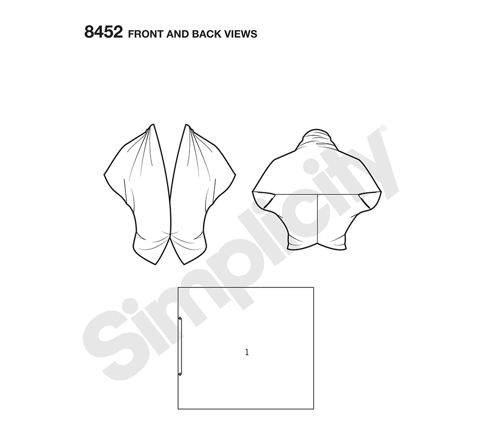 Simplicity S8452 sewing pattern envelope showing 1950s style blouses