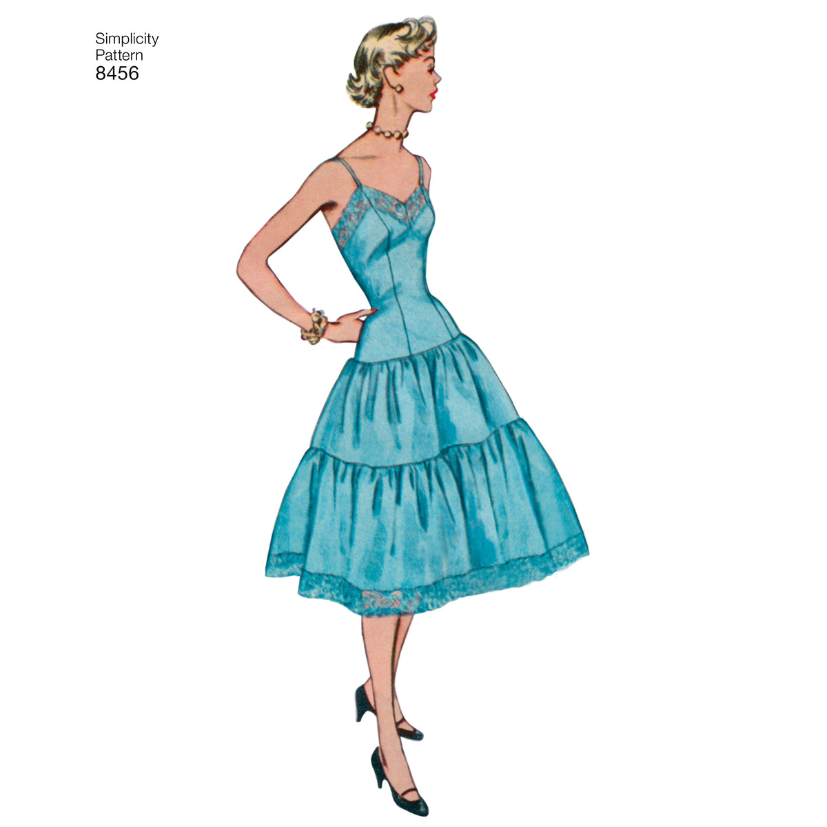 Simplicity S8456 sewing pattern envelope showing tiered petticoats