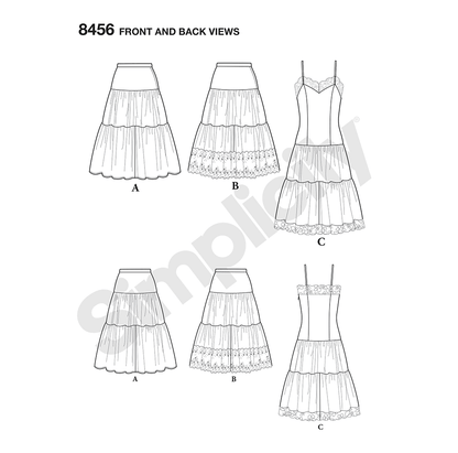 Simplicity S8456 sewing pattern envelope showing tiered petticoats